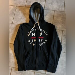 Aeropostale Black and White Zip-Up Hoodie